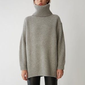 Acne studios Grey Wool Isa Turtleneck oversized sweater